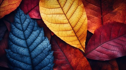 Colorful autumn leaves background, Generative AI