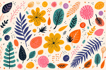 Pattern floral design wallpaper seamless background abstract