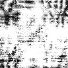 Rough, irregular texture composed of monochrome geometric elements. Overlay distressed grunge background. Abstract vector illustration. Isolated on white background. EPS10