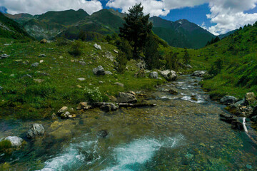 Valle de Otal in Bujaruelo valley in pyrenees