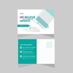 Corporate business post card design template.