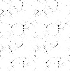Fototapeta premium Monochrome texture composed of irregular graphic elements. Distressed uneven grunge background. Abstract vector illustration. Overlay for interesting effect and depth. Isolated on white background. 