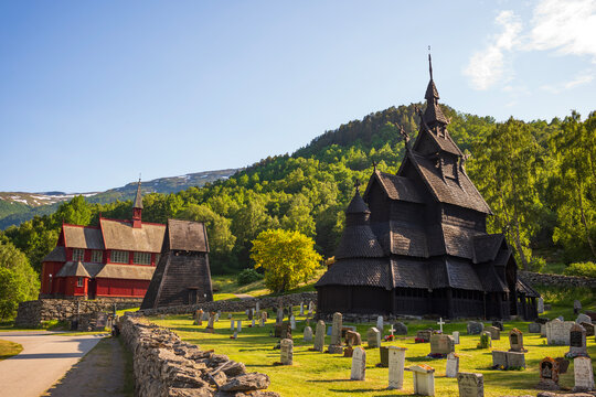 The restored Borgund Stave Church located in Vestland county, Norway, was built around 800 years ago.