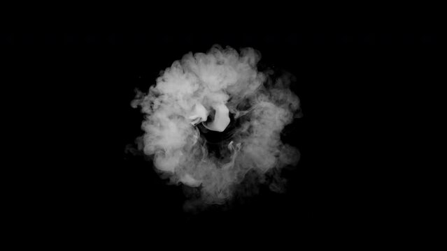 Super Slow Motion Shot of Atmospheric Smoke in Sphere Shape, Abstract Background at 1000fps.