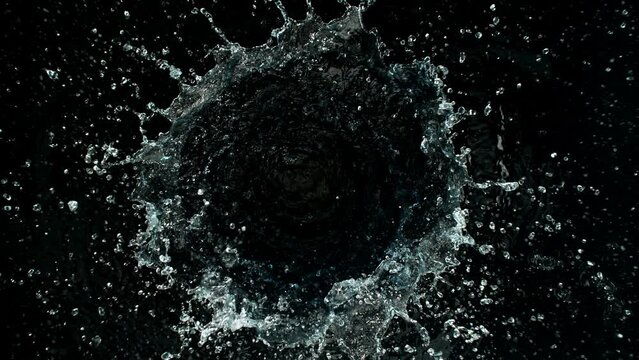 Super Slow Motion of Rotating Water in Twister Shape. Filmed on High Speed Cinema Camera, 1000 fps.