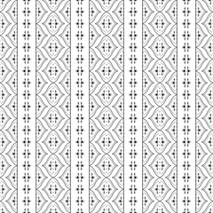 Tribal seamless floral pattern. Ethnic background with stripe. Indian style design for textile template and print fabric. Black and white colors.