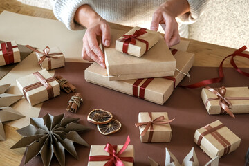 Christmas gift zero waste,eco friendly packaging gifts kraft paper,eco christmas holiday...