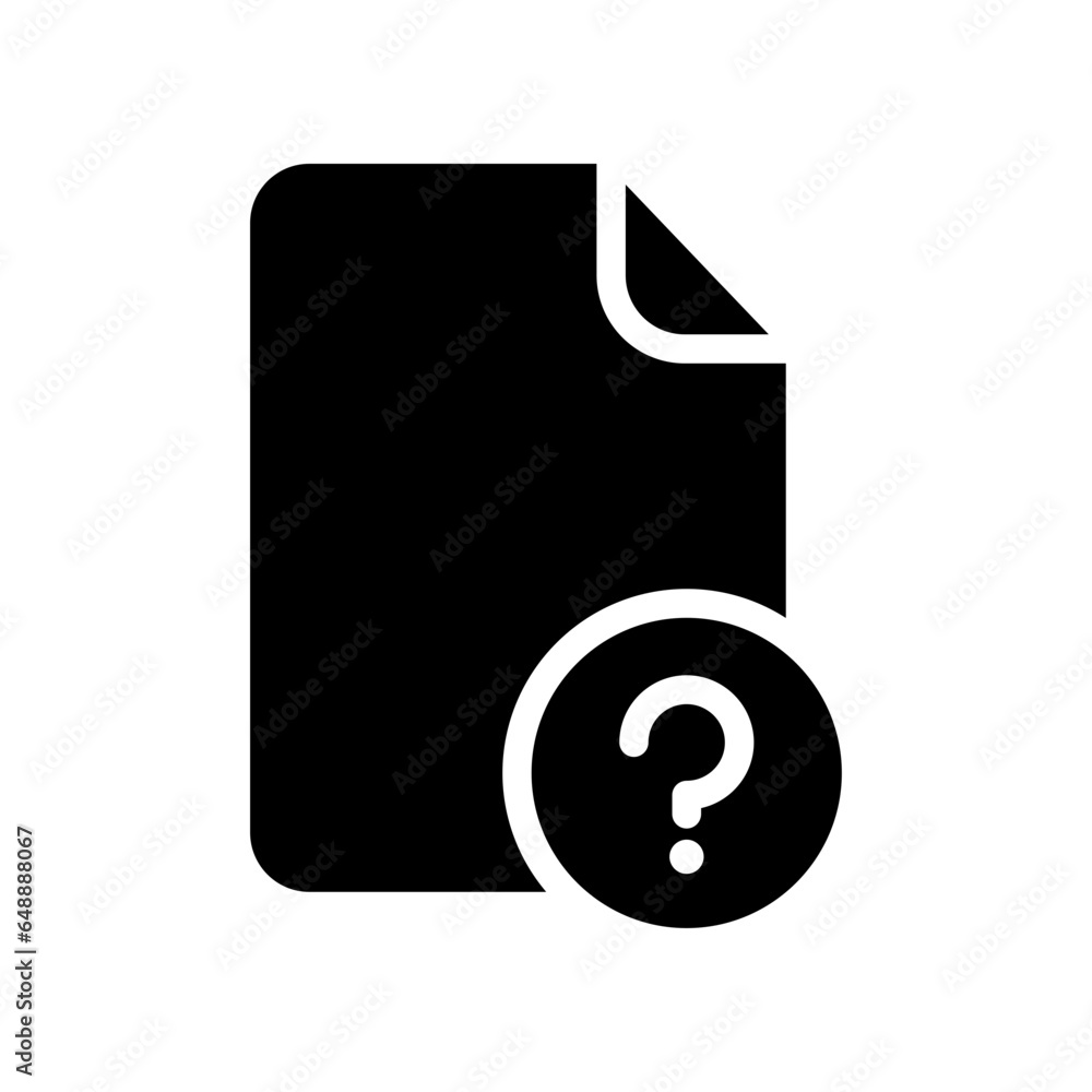 Poster unknown file icon, paper, question mark. unverified documents file. unfamiliar directory with interr