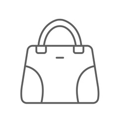 handbag icon, Simple filled woman bag accessory. handle, female Fashion bag. Women purse, Baguette Ladies Bucket. outline style editable stroke, vector illustration design on white background. EPS 10