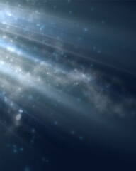 Background for presentation with smoke illuminated by spotlights . Vector illustration.