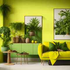 Armchair Aesthetics Inspiring Modern Living Room Wall Decor Background AI Generative