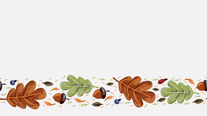 Autumn background with long horizontal border