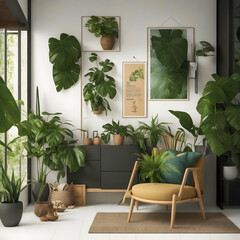 Armchair Aesthetics Inspiring Modern Living Room Wall Decor Background AI Generative