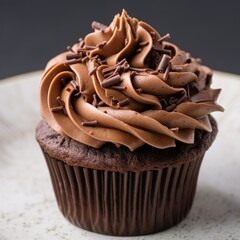 Homemade Chocolate Cupcake with chocolate frosting