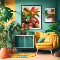 Armchair Aesthetics Inspiring Modern Living Room Wall Decor Background AI Generative