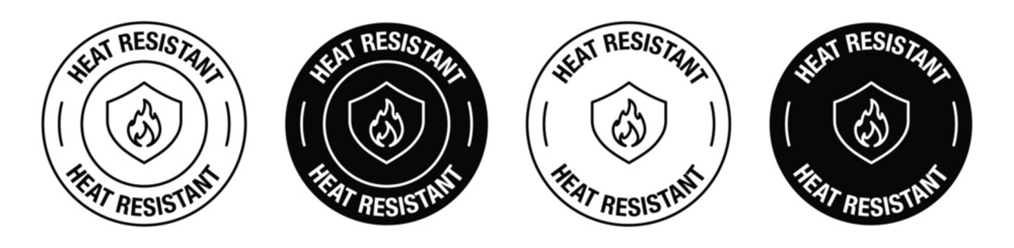 Heat resistant rounded vector symbol in black color