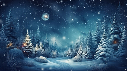 Winter Merry christmas festival greeting background. Generative Ai - obrazy, fototapety, plakaty