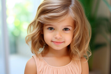 portrait of a little  girl. Generative Ai