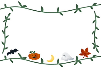 ハロウィン　葉っぱ　フレーム