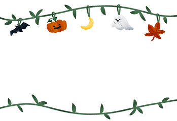 ハロウィン　葉っぱのフレーム