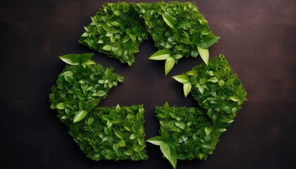 symbol made of leaves, AI generated