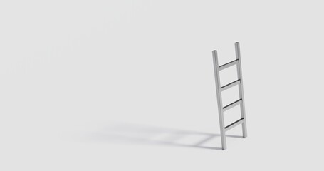 a simple staircase up from scratch with a shadow on a light background, the concept of striving for success, 3d rendering