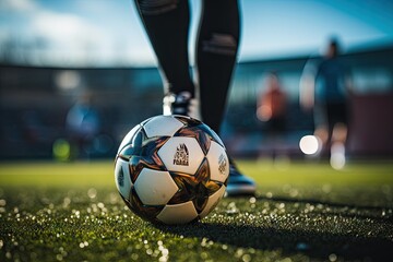 An exhilarating game of football taking place in an unusual and beautiful location