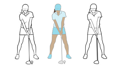 Female Golf Player Illustration.