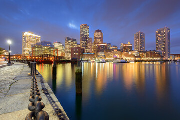 Boston, Massachusetts, USA Harbor and Cityscape