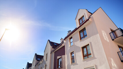A modern tenement house in the city.