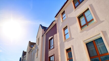 A modern tenement house in the city.