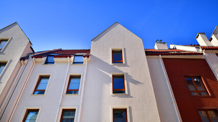 A modern tenement house in the city.