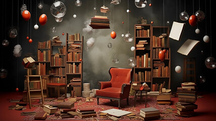 an enchanting photo featuring levitating objects, from everyday items like chairs and books to extraordinary elements like floating crystals and levitating animals, shot with exceptional 