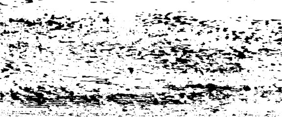 Monochrome texture composed of irregular graphic elements. Distressed uneven grunge background. Abstract vector illustration. Overlay for interesting effect and depth. Isolated on white background.