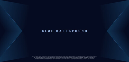 Blue premium abstract background with dark geometric shapes. Very suitable for poster, banner, cover, advertisement, wallpaper and futuristic design concept