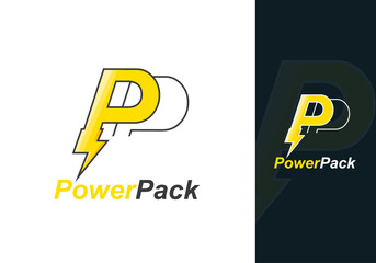 Power Pack Logo Design Vector Template.
P Letter Modern Abstract Logo Yellow Color.
P Letter Power Icon Creative Logo Design Element.