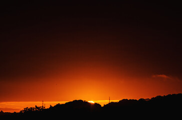 Landscape sunrise against the sky in Germany