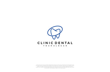 Clinic dental logo designs. Tooth abstract icons, dentist stomatology medical doctor. Vector concept
