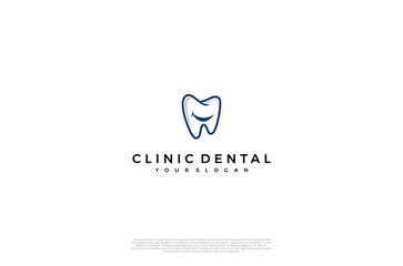 Clinic dental logo designs. Tooth abstract icons, dentist stomatology medical doctor. Vector concept