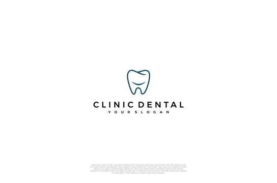 Clinic dental logo designs. Tooth smile abstract icons, dentist stomatology medical doctor. Vector concept
