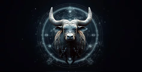 Foto op Plexiglas a design digital art zodiac taurus add planet hd wallpaper © Your_Demon