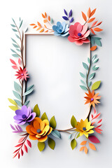 3d render realistic floral colorful branches on white background floral element generative ai