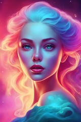 aurora anime realistic fairy queen professional airbrushing techniques high definition accent lighting generative ai