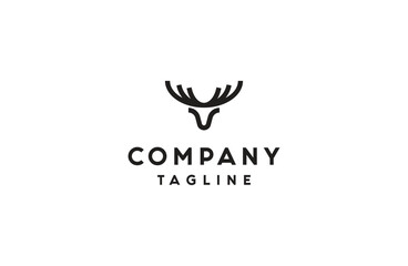 Luxury deer head line logo vector