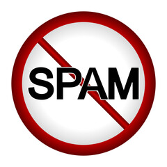 No spam sign on white background. Vector illustration.