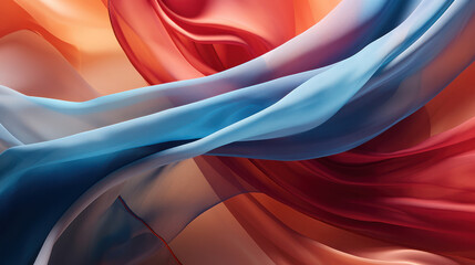 Obraz premium Fluttering colorful fabric in the breeze, a vivid dance of hues.