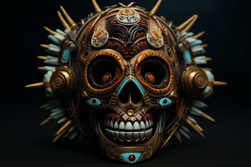 Naklejka premium Voodoo mask. Shaman Mask. African Mask.