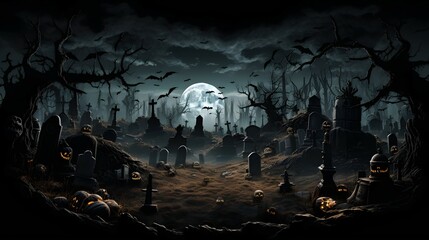 halloween graveyard scene