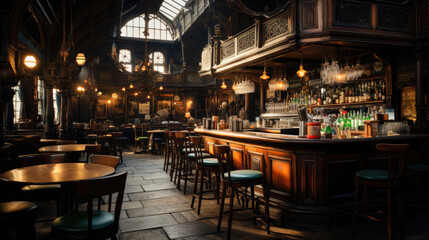 Fototapeta na wymiar English traditional Pub in central London, United Kingdom