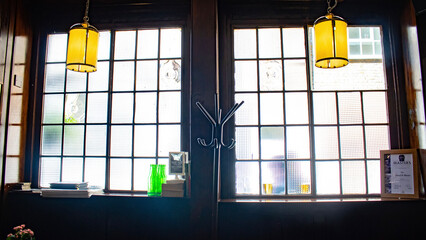 natural sun light shinning through square windows